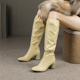Hayes Square Toe Nude Knee High Boots Newgew
